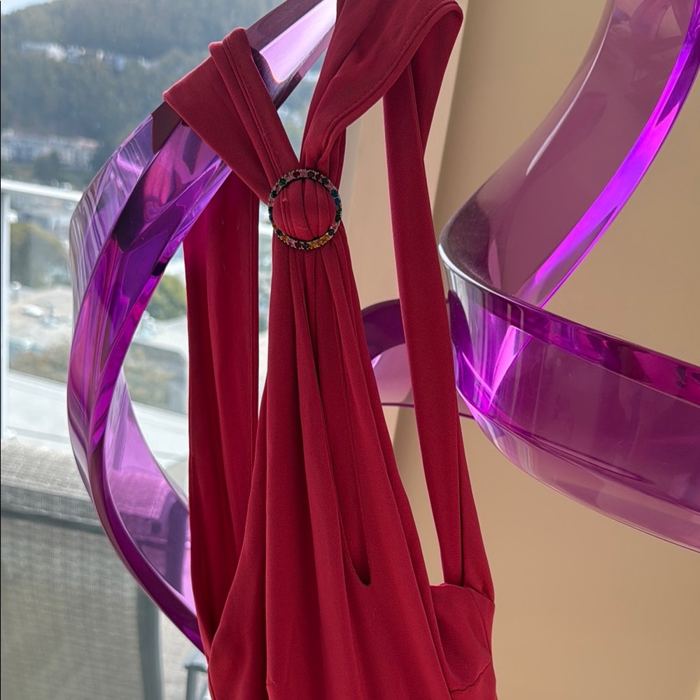 Versus By Versace Vibrant Pink Dress with Embellished Ring